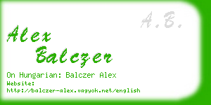 alex balczer business card